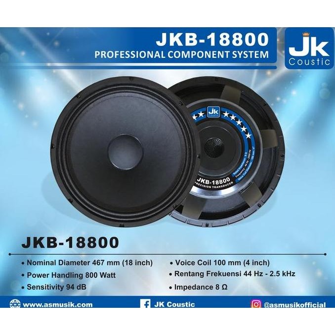 Speaker Jkb 18800 Jk Coustic Speaker 18Inc New Stok