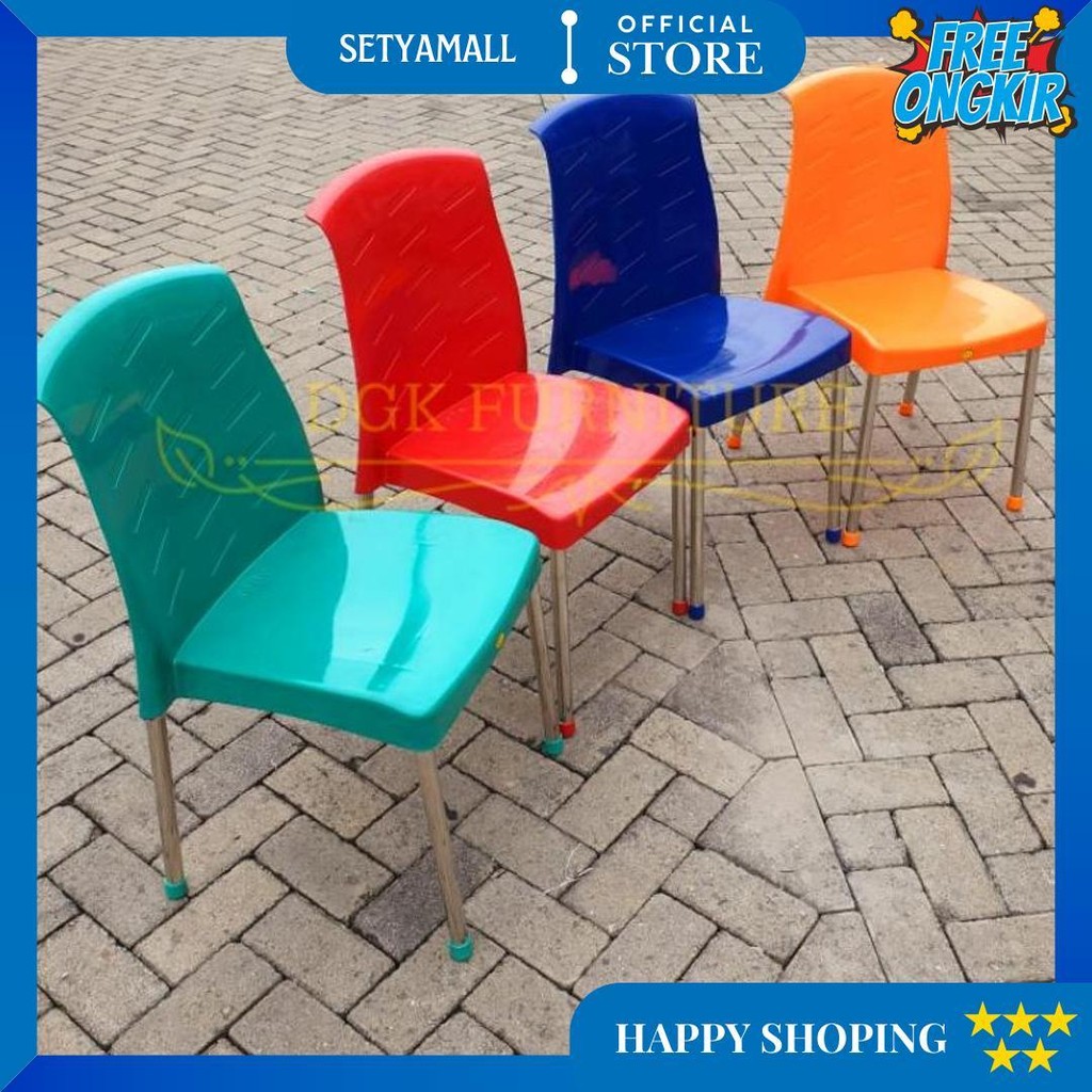 Kursi Makan Kafe Cafe Kantin Sandar Sender Sandaran Senderan Kaki Stainless Steel Besi Plastik G1 Me