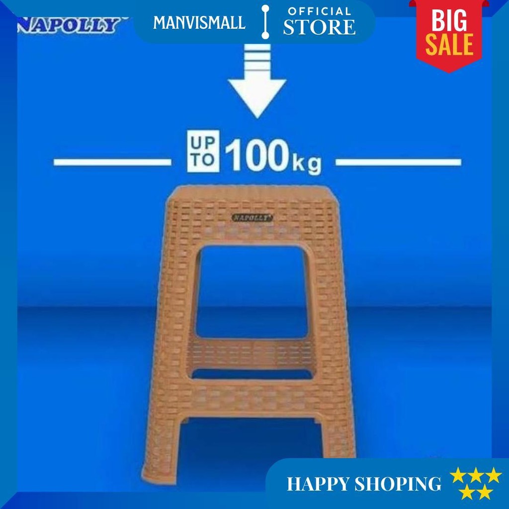 Kursi Baso Plastik Rotan Napolly Krs-3R3 & Krs-3Y3 Instant Only Cod