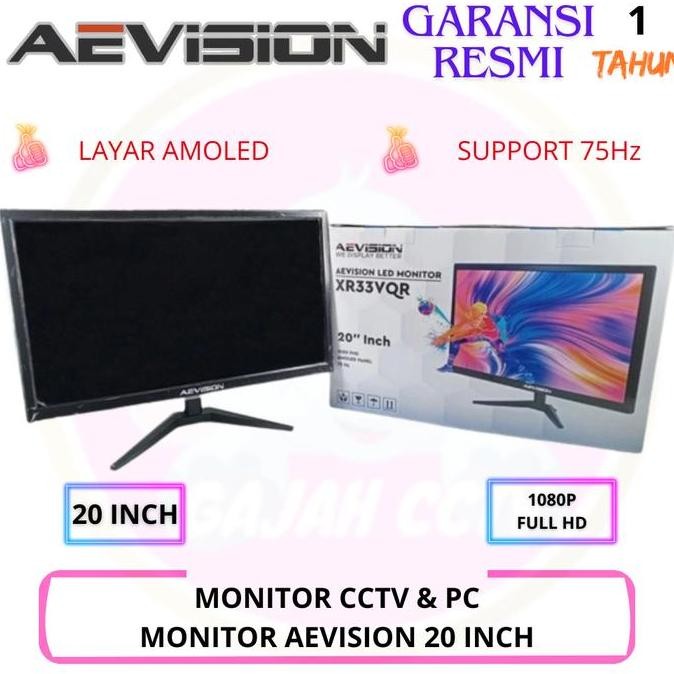 Premium MONITOR PC 19 Inch Gaming Aevision FULL HD Panel IPS Ada Speaker AUDIO