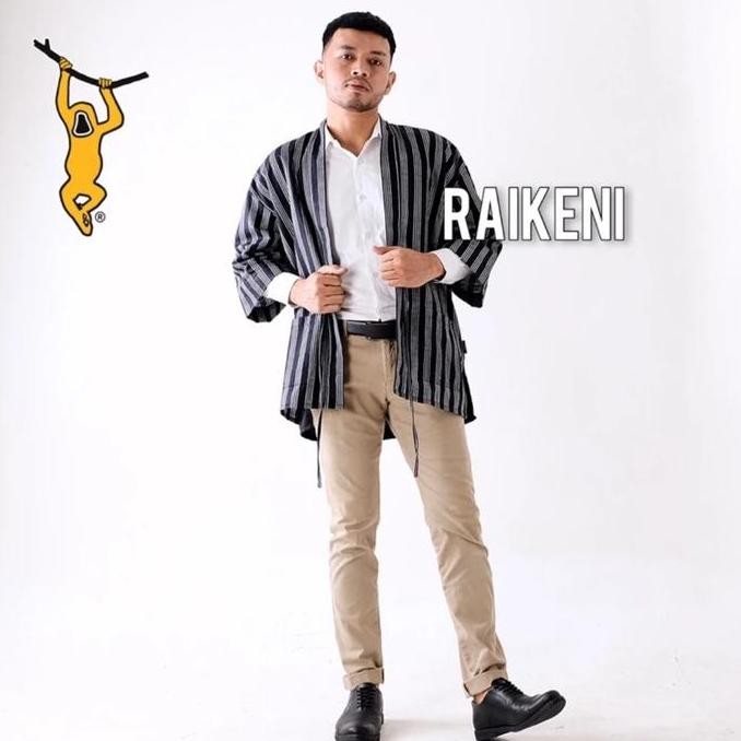 RAIKENI KIMONO LURIK | KIMONO OUTER BATIK | KIMONO UNISEX | OUTER PRIA | CARDIGAN PRIA | KIMONO PRIA