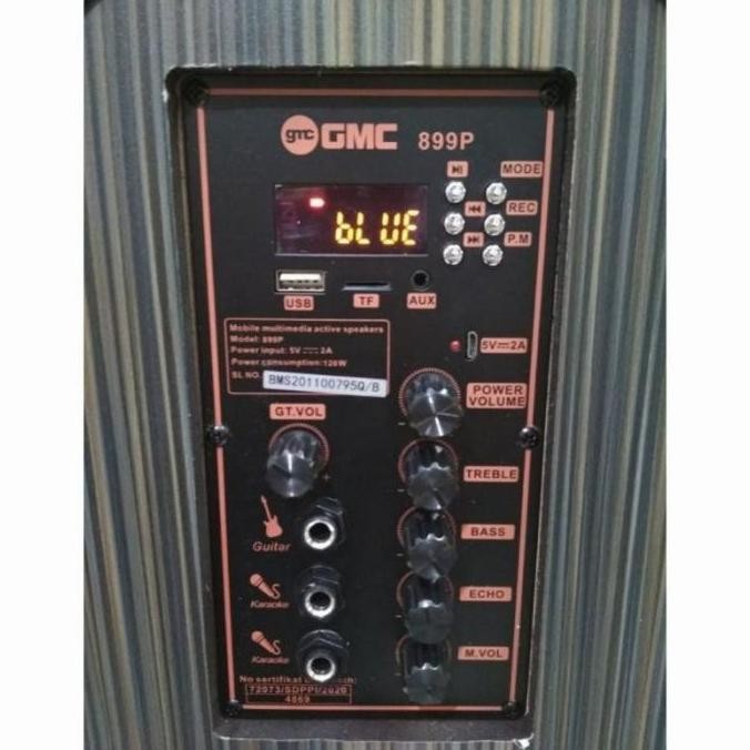 Speaker Portable Gmc 899P 8Inch + 2 Mic Wireless High Power Original New Stok