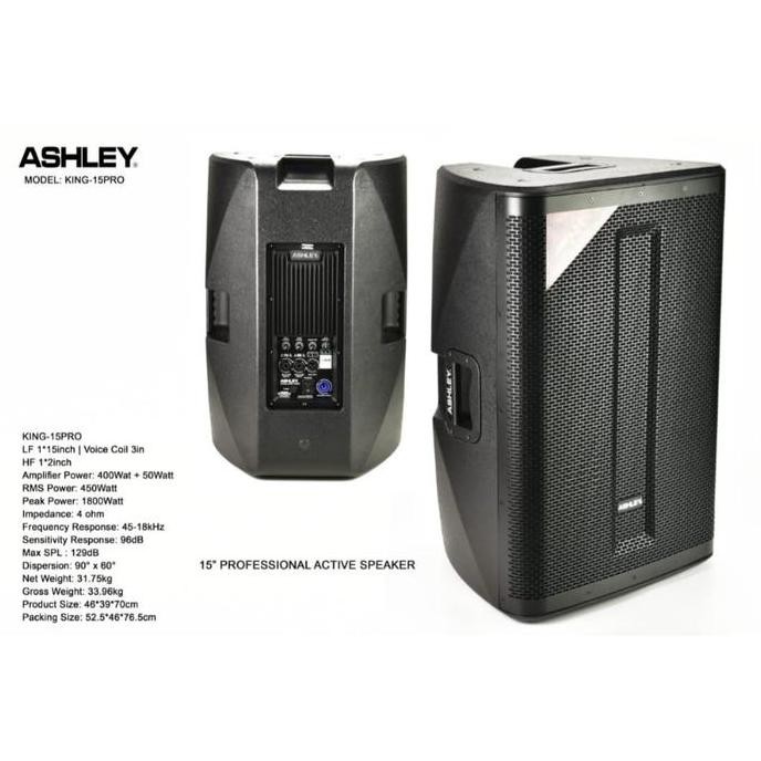 Speaker Aktif 15 Inch Original Ashley King 15 Pro New Stok
