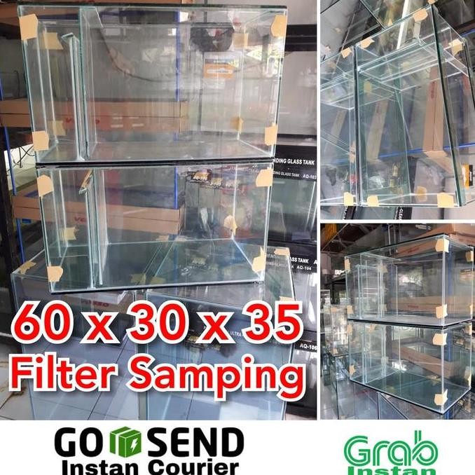 Aquarium Kaca 60X30X35 Filter Samping