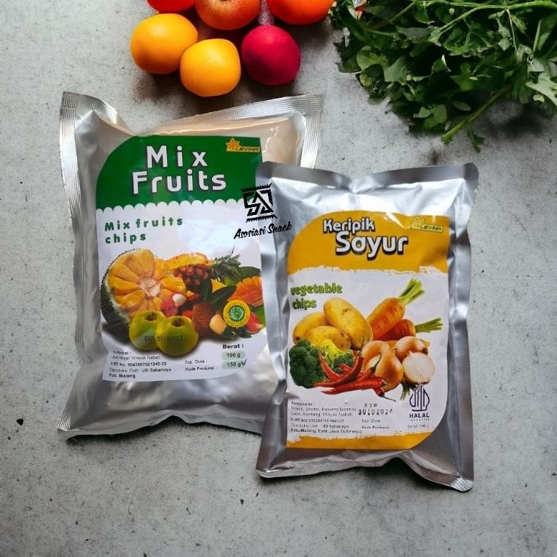 

PJ MIX FRUIT VEGETABLE KERIPIK BUAH SAYUR LEVINA, mix fruit vegetable chips levina