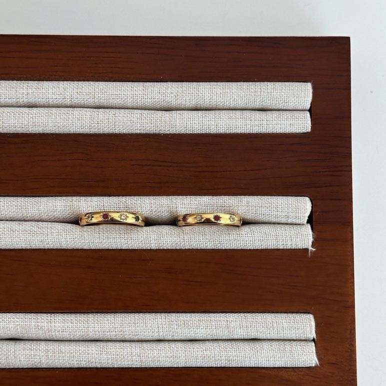 AsT Louis // Gold Tribeca Stone Ring - 18k Gold Plated Titanium Steel Cubic Zirconia (Anti Karat)