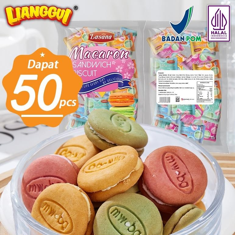 

PJ [HALAL] Lianggui Macaron Biskuit Cookies Milk Cookie Oat Chocolate Rings Enak Cemilan Snack Viral
