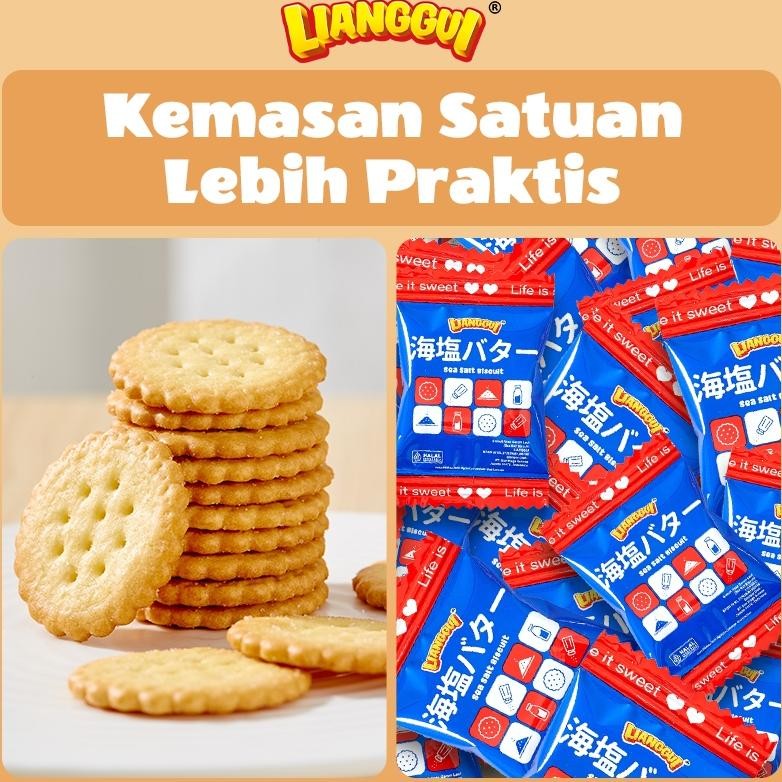

PJ 100pcs Seasalt Biscuit Halal Kue Kering Renyah Gurih Cemilan Sehat untuk Sarapan Lianggui