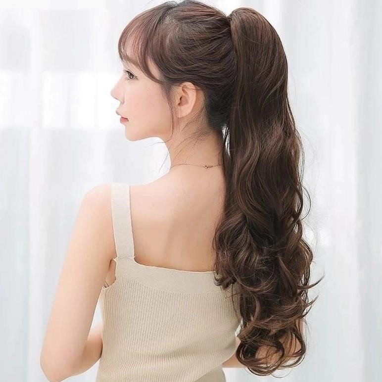 {MY} Rambut Palsu Jepit Panjang 55cm Model Gelombang / Rambut Jepit Palsu Keriting Panjang 55cm AST