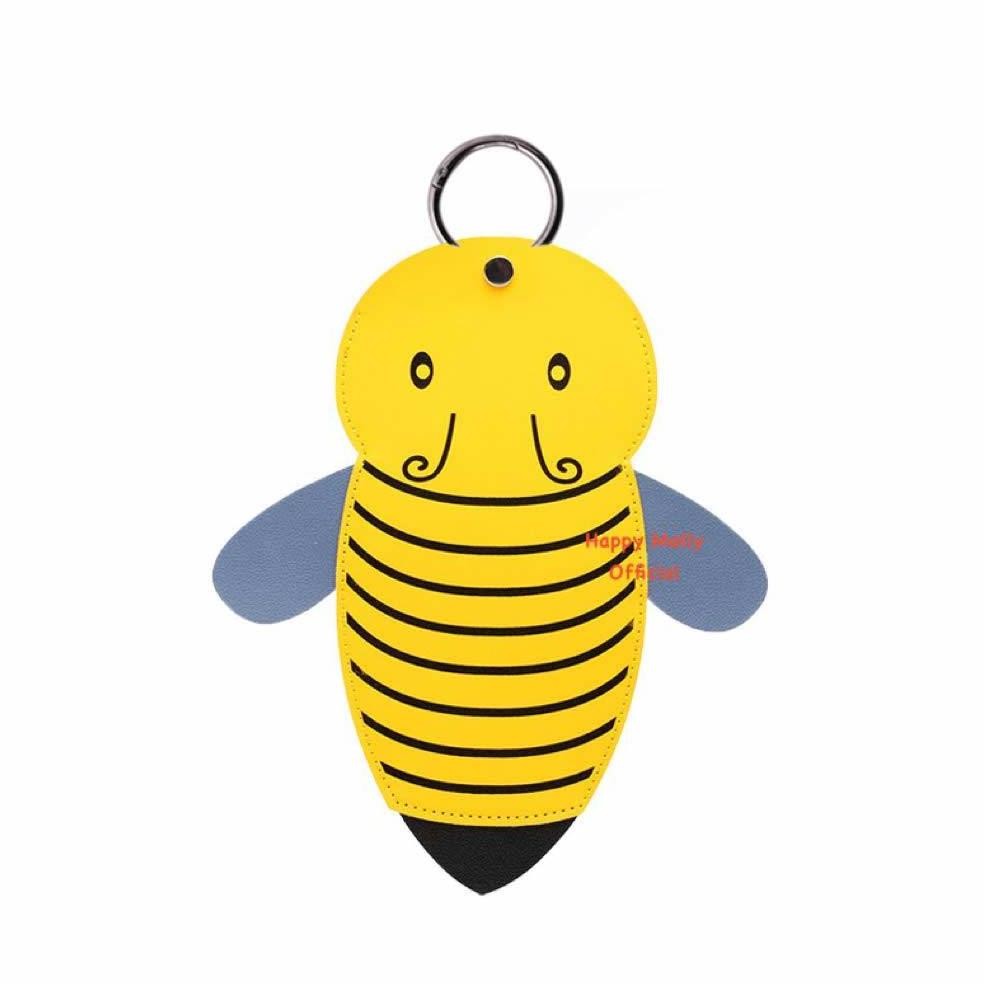 [ Lebah ] Tempat Kotak Kacamata Gantungan Tas - Aksesoris Fashion Wanita Korea Karakter Cute - Leath