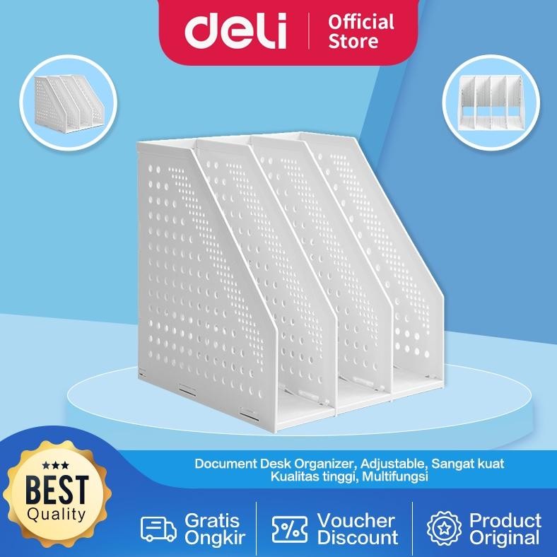 

Deli Magazine Holder / Document Desk Organizer / Rak Tempat Dokumen atau Majalah Slot dapat diatur Mempunyai 3 Slot E79003
