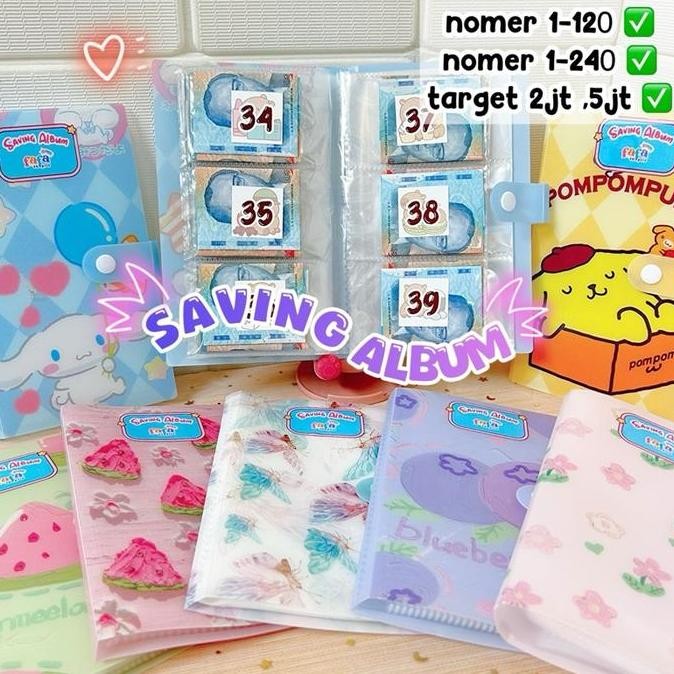 (GRATIS STIKER) PAKET LENGKAP SAVING ALBUM 120-240 slot / Album menabung / Album menabung murah kolb