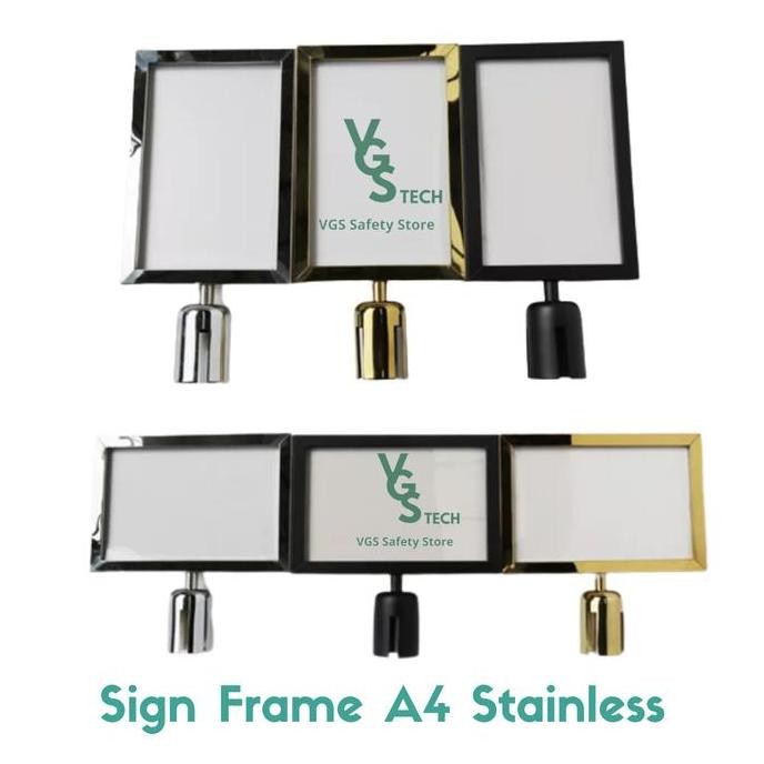 

Sign Frame A4 Potrait Stainless High Quality Papan Tiang Antrian