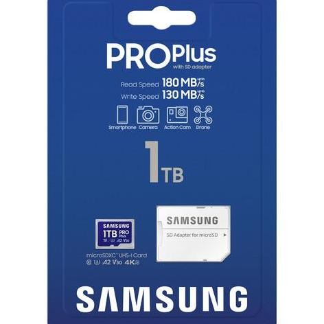 Samsung Pro Plus 1Tb Uhs-1 U3 V30 A2 Microsdxc Memory Microsd Card Mb-Md1T0Sa New Stok