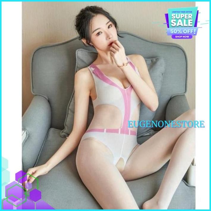 FULL PANTS SEXY LINGERIEWHITE BODY STOCKING TRANSPARAN OPEN V CROTCH FULL PANTS BY EUGEN PREMIUM