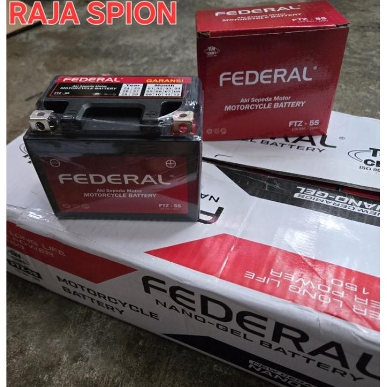 Aki full kering gtz5s/aki federal nano gel/accu federal ftz5s/aki kering kharisma fu vixion Vario be