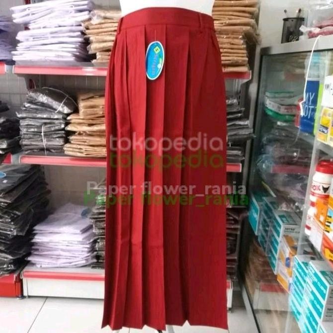 Tersedia Rok Seragam SD Rempel Panjang Merah / Seragam Rok Merah Panjang /