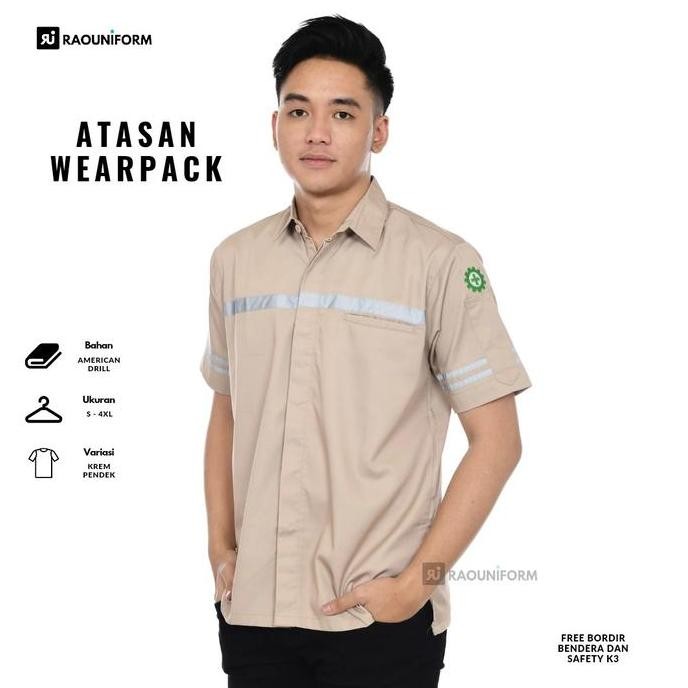 Tersedia Baju Wearpack Kemeja Safety K3 Proyek Tambang Lengan Pendek/Seragam Kerja Lapangan/Baju Ker