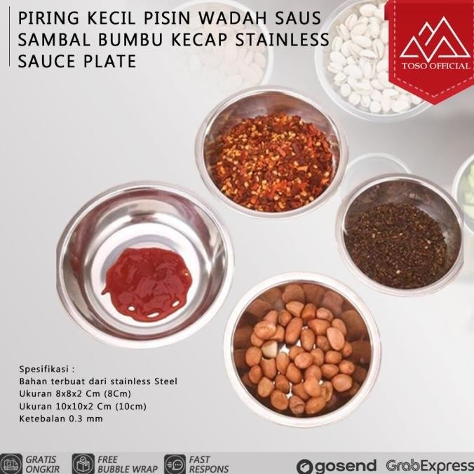 (Expert) PIRING KECIL PISIN WADAH SAUS SAMBAL BUMBU KECAP STAINLESS SAUCE PLATE