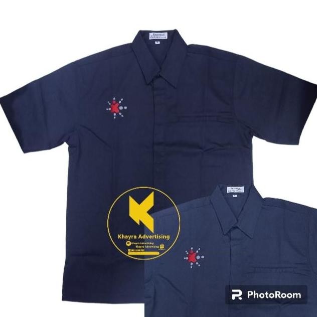 Tersedia kemeja Telkom akses seragam Telkom akses baju Navy Lengan pendek