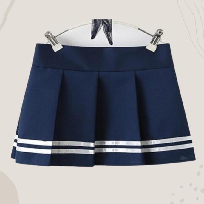 Tersedia Set Atasan & Rok & CD Model Seragam Siswi Jepang 1149 Baju Panjang