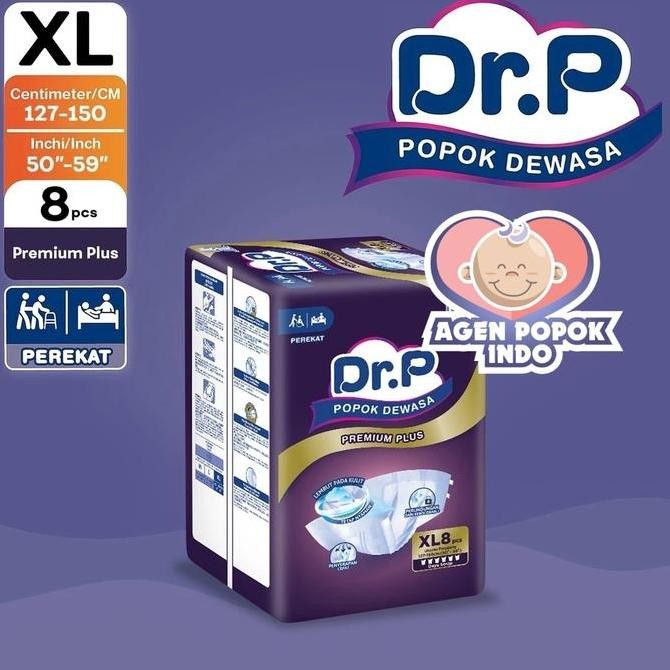 Promo Dr P Popok Dewasa Perekat Xl 8 Basic | Dr.P Drp Adult Diapers Tape Xl8