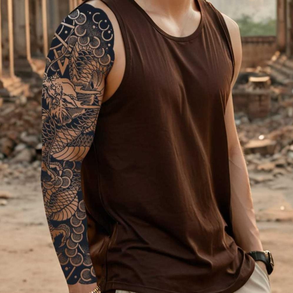 Tatto Semi Permanent Fruit Ink Tahan Lama Full Lengan - Tattoo Temporary Badan Tangan Kaki AST