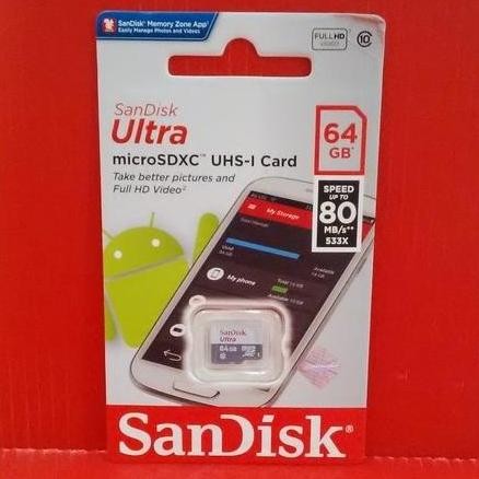 Memory Card Microsd Micro Sd Sandisk Ultra Class 10 64G |Microsd 64Gb New Stok
