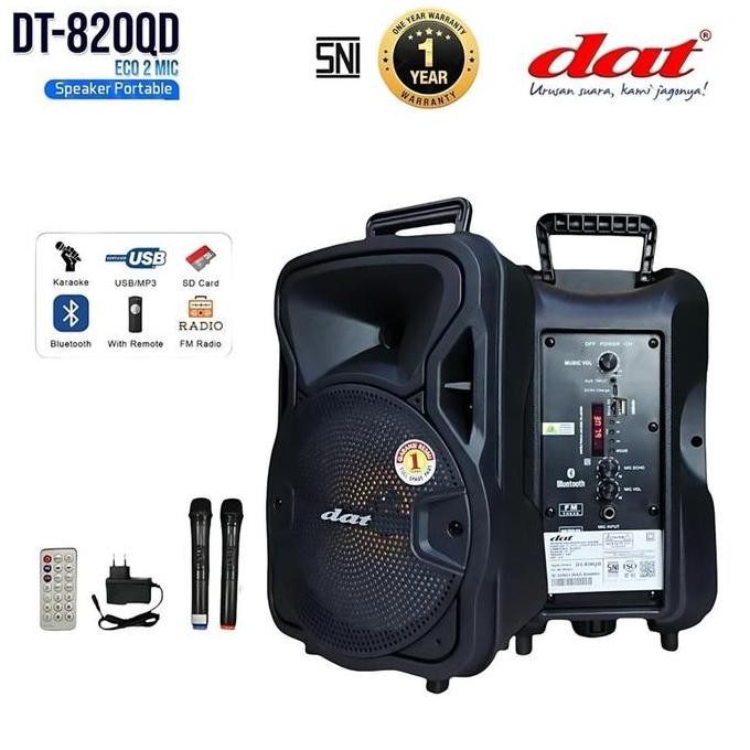 Murah Speaker Dat Dt-820Qd Speaker Bluetooth Portabel Speaker Aktif Full Bass Dilengkapi 2Mic Wirele