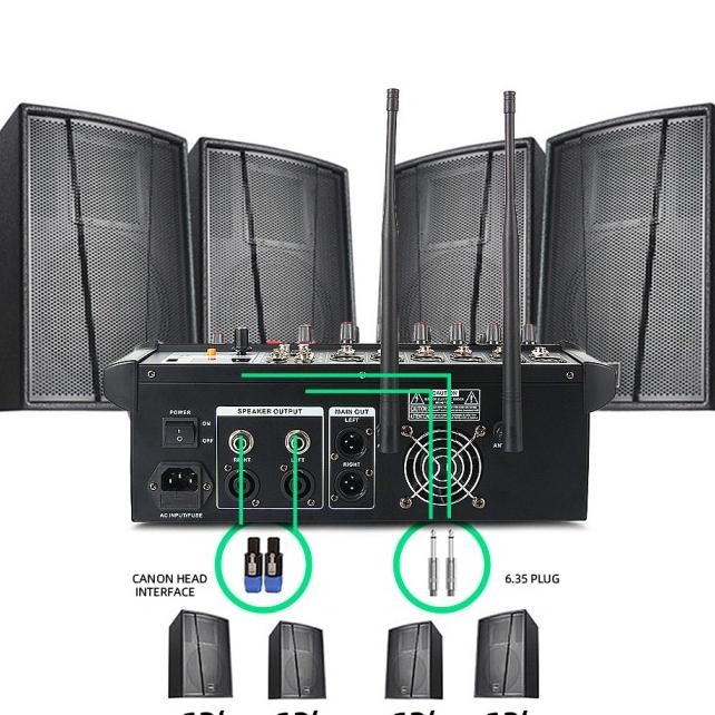 PMX602 AUDIO MIXER POWER AMPLIFIER WIRELESS MICROPHONE 3 IN 450W