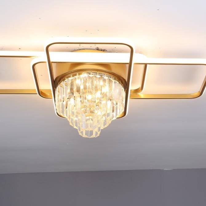 Sale Lampu Plafon Dekorasi Ruangan Led List Gold Kristal Ceiling Lamp