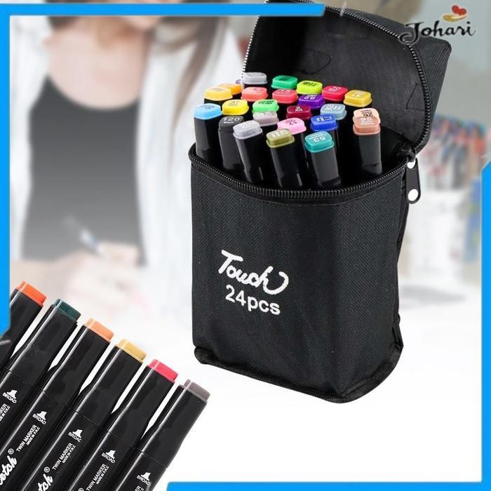 

BARU SPIDOL DUAL SIDE FINE ART BRUSH ART MARKER SET 24 WARNA - CY-006