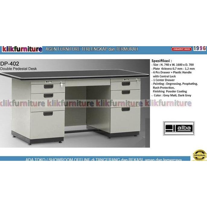 Sale Dp 402 Alba Meja Tulis Kantor Laci Besi