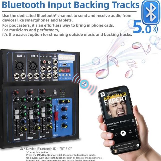 MOREFAND - MIXER AUDIO MINI AMPLIFIER 7 SALURAN DUKUNGAN SOUNDCARD DAN GARANSI PABRIK