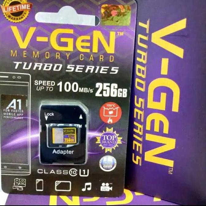 Vgen V Gen Cl10 Turbo Adaptor Memori Micro Sd Memory Card 256 Gb 256Gb New Stok