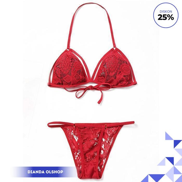 BRA SEXY LINGERIE BRA GSTRING SET BIKINI RENDA TRANSPARAN B053 PRAKTIS