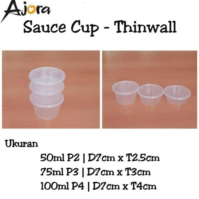 (Expert) SAUCE CUP Kotak Tempat Mangkuk Saus Plastik 100ml