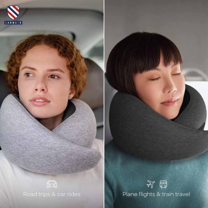 

Terlaris Anwain Smart Comfort Travel Pillow Memory Foam Neck Pillow For Travel | Breathable Cover & Lightweight Comfortable | Airplane, Car