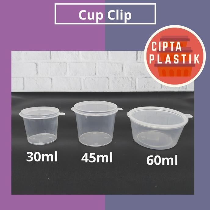 (Expert) Cup Saos Sambal 30 ml (50 pcs) Tempat Sauce Mini Slime Tutup Sambung