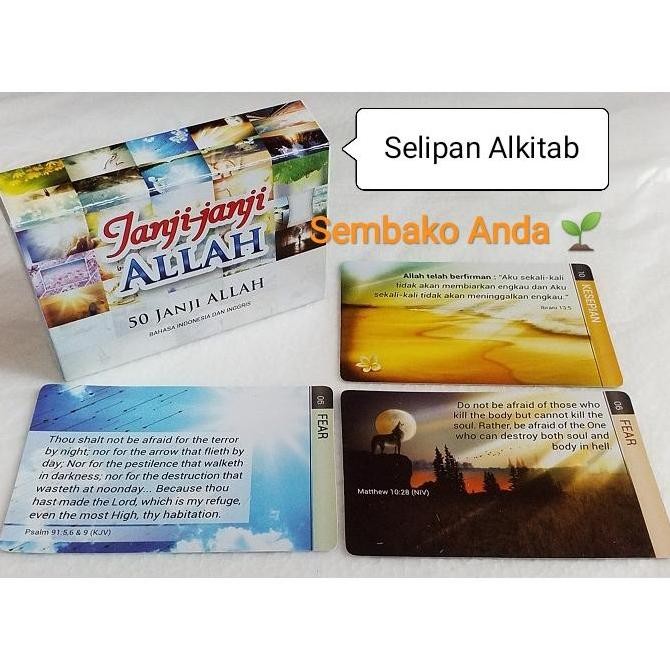 new Kartu Ayat Alkitab Dua Bahasa Inggris Indonesia. 50 Janji Allah