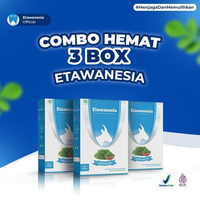 

TERBARU - 3 BOX - Susu ETAWANESIA + EKSTRAK MORINGA FOLIUM Solusi Nafas & Tulang