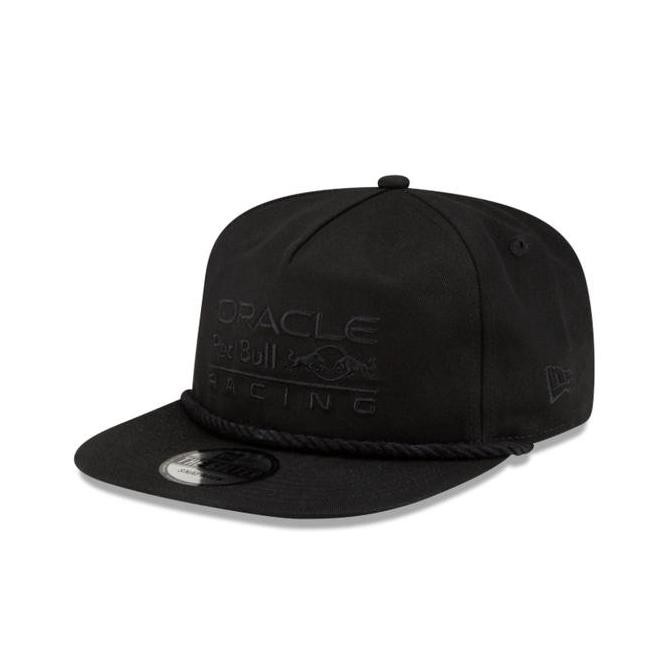 Red Bull Racing F1 Essential Black Script Golfer Cap New Era. Topi