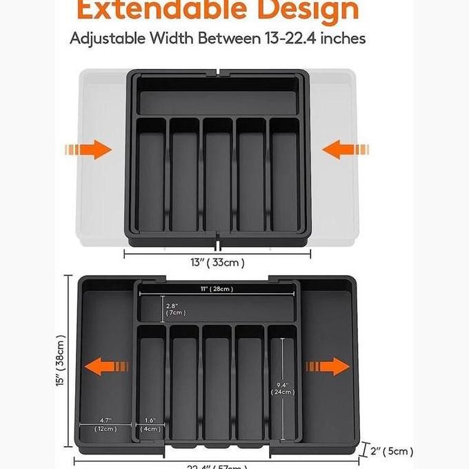 

Terlaris Vixplorn Expandable Cutlery Tray Cutlery Storage Untuk Box /Extendable Drawer Knife Cutlery Organizer Rak Tempat Sendok Kitchen Set Di Laci