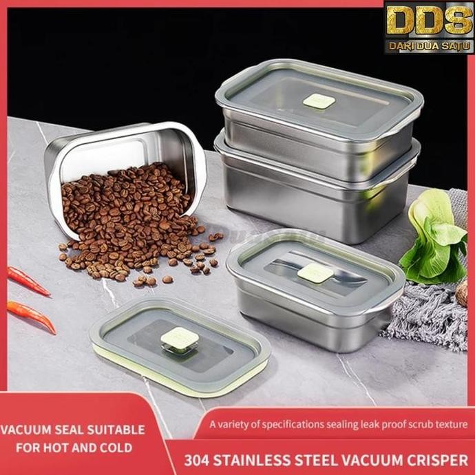 

Terlaris Vacuum Food Storage Container Box Stainless 304 Kapasitas 700-1900 Ml