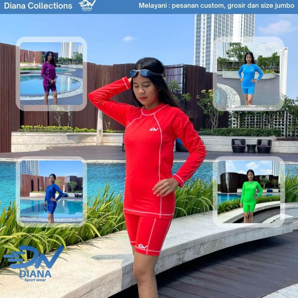 (Terbaru) Setelan renang wanita/Setelan renang wanita lengan panjang/Baju renang dewasa/Baju renang 