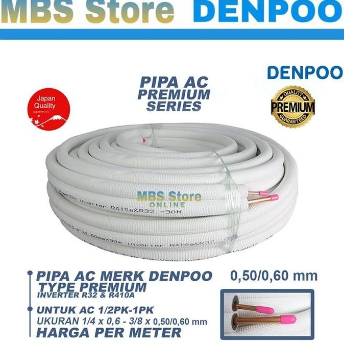 Pipa Ac Denpoo Premium 1/2Pk-1Pk ( Per Meter)