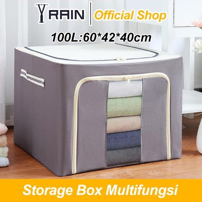 

Terlaris Storage Box Multifungsi Frame Baja 100L Tempat Pakaian Warna Solid