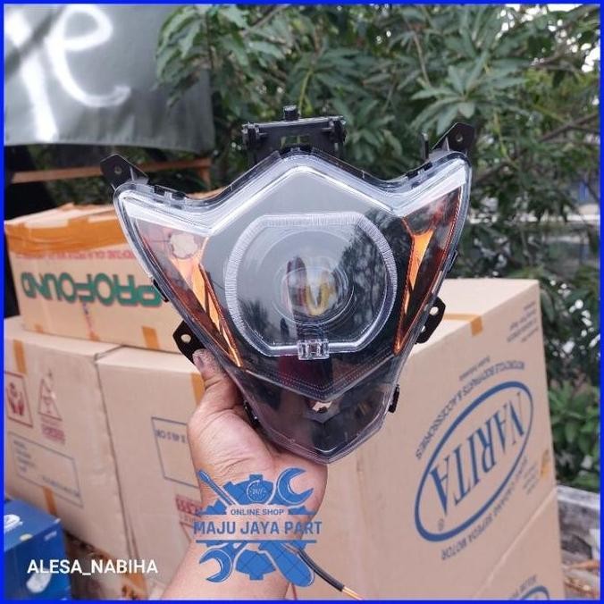 Reflektor Lampu Depan Satria Fu Facelift Costum Semi Biled 4,5 Inci Daymaker Motor Projie