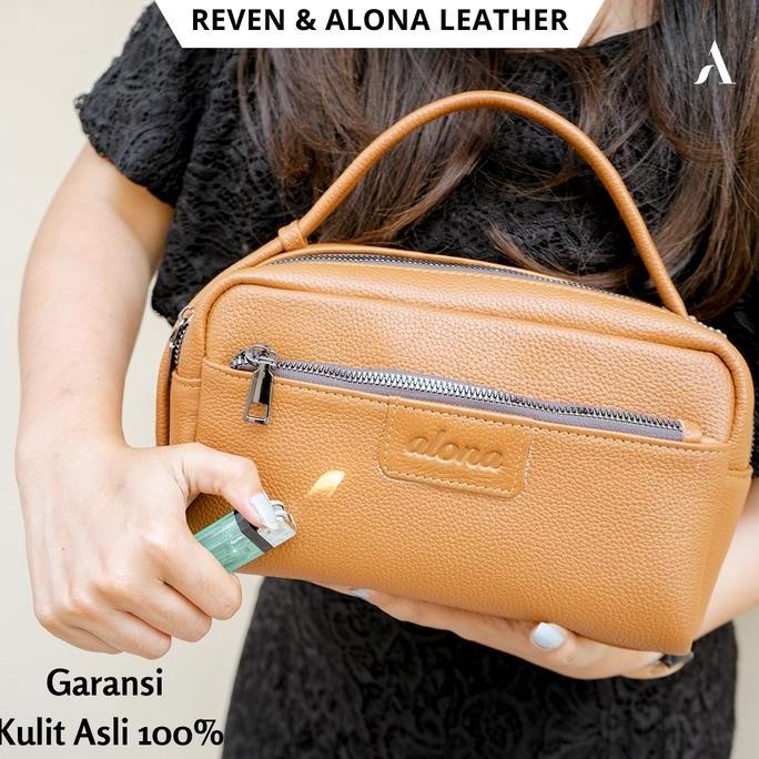 Tersedia Tas Lokal ALONA POUCH Bag HP Kulit Asli Ori Wanita Cewe Cewek Kekinian