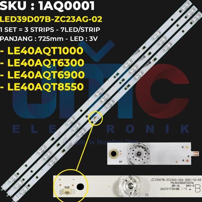 Backlight TV for 40 Inch LE40AQT1000 LE40AQT6300 LE40AQT6900 LE40AQT8550 40AQT1000 40AQT6300 40AQT69